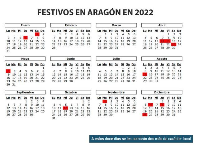 Imagen: Calendario-días-festivos-Aragón-2022